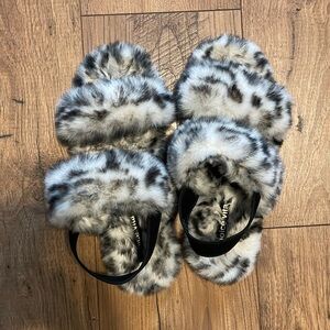 Dolce Vita strappy furry slippers